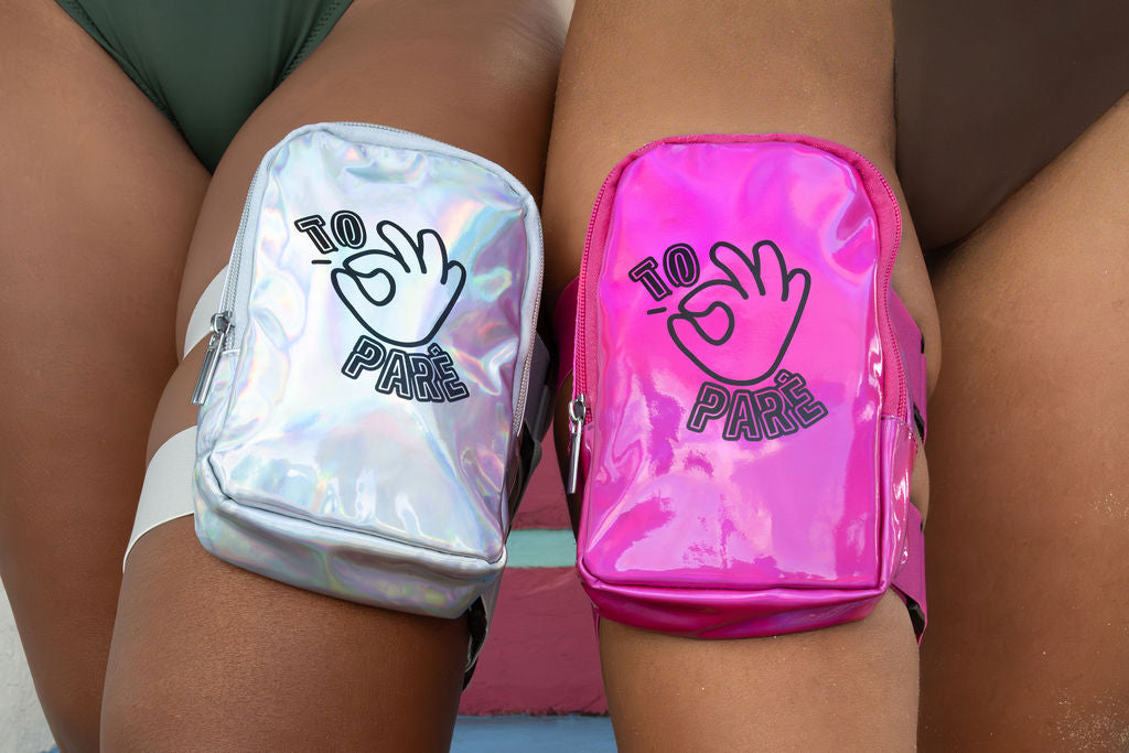 sac de cuisse rose et argent de carnaval